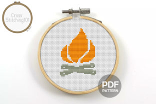 Camp Fire Modern Cross Stitch Pattern