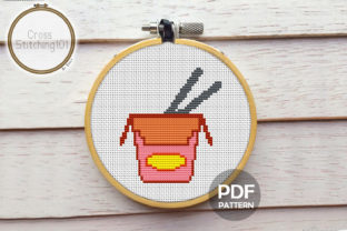 Chopstix Food Modern Cross Stitch