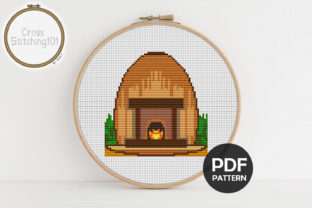 Modern Cross Stitch Pattern for Fireplaces