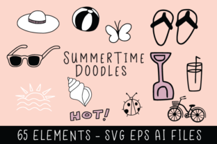 Summertime Doodles: Enhance Your Designs with a Vibrant Summer-Themed Bundle