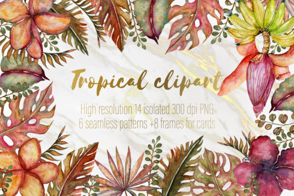 Tropical Clipart Set: Enhancing Creativity with Vibrant, Versatile Design Elements