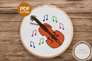 Violin Modern Cross Stitch Pattern